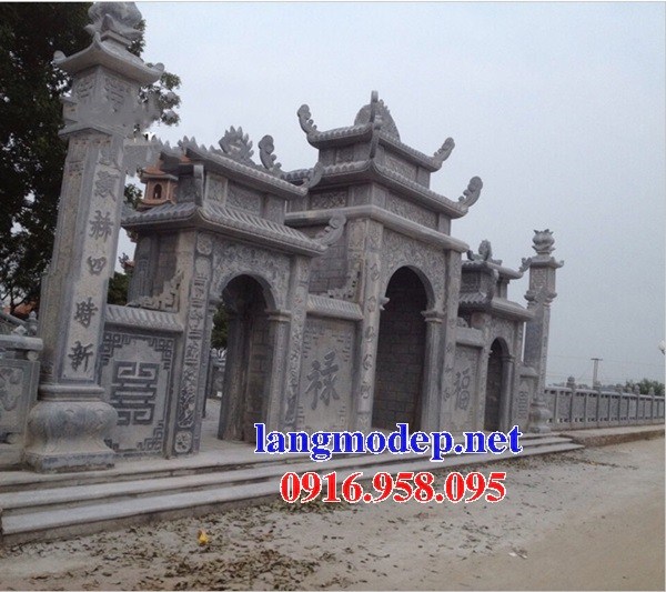 Mẫu cổng tam quan nhà thờ họ từ đường đình đền chùa miếu khu lăng mộ bằng đá kích thước chuẩn phong thủy tại Bạc Liêu