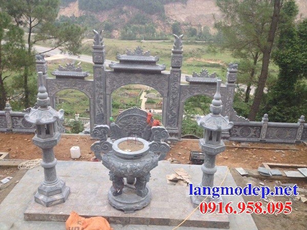 Mẫu cổng tam quan nhà thờ họ đình đền chùa miếu bằng đá Ninh Bình tại Sóc Trăng