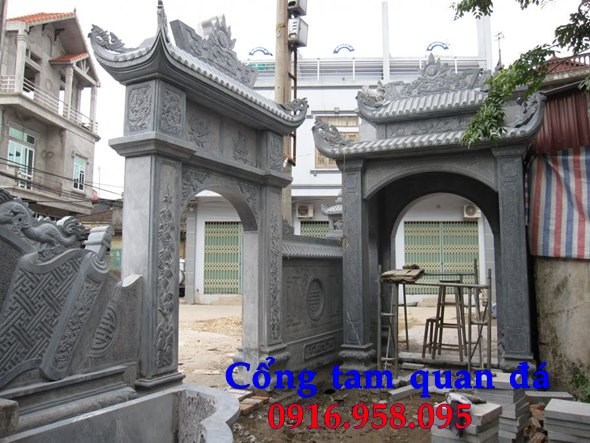 Mẫu cổng đình đền chùa miếu nhà thờ họ từ đường bằng đá tự nhiên tại Long An