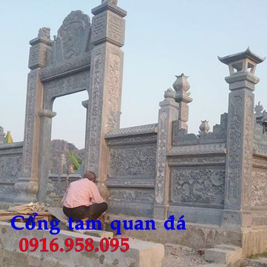 Mẫu cổng đình đền chùa miếu nhà thờ họ từ đường khu lăng mộ bằng đá tại Long An