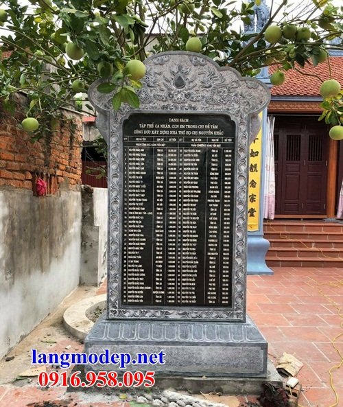 Mẫu bia ghi danh khu di tích đình đền chùa bằng đá Ninh Bình tại Cao Bằng