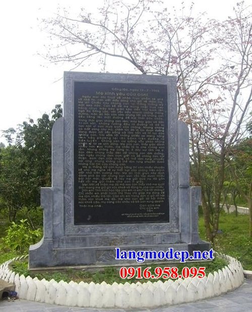 Mẫu bia ghi danh khu di tích đình đền chùa bằng đá tự nhiên tại Cao Bằng