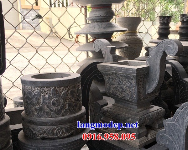 Mẫu bát hương bình bông nhà thờ họ từ đường đình đền chùa bằng đá nguyên khối tại Tiền Giang