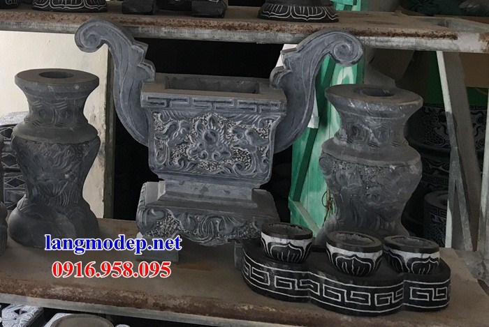 Mẫu bát hương bình bông nhà thờ họ đình chùa bằng đá thiết kế đẹp tại Bà Rịa Vũng Tàu