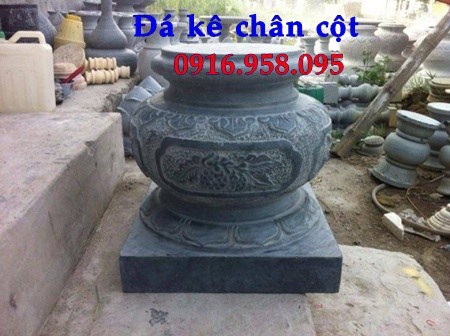 Mẫu chân cột nhà thờ họ đình chùa miếu bằng đá chạm trổ tứ quý tại Cao Bằng