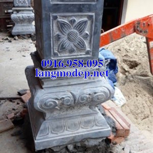 Mẫu chân cột từ đường nhà thờ họ đình chùa miếu bằng đá chạm khắc tinh xảo tại Cà Mau