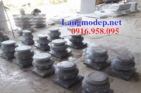 Mẫu chân cột từ đường nhà thờ họ đình chùa miếu bằng đá thiết kế hiện đại tại Hậu Giang