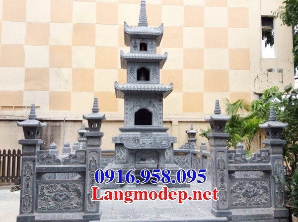 Mẫu mộ tháp sư trụ trì bằng đá xanh Thanh Hóa tại Bình Dương