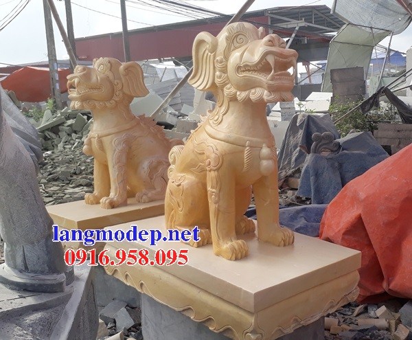 Mẫu nghê phong thủy nhà thờ họ từ đường đình đền chùa miếu bằng đá vàng tại Tây Ninh