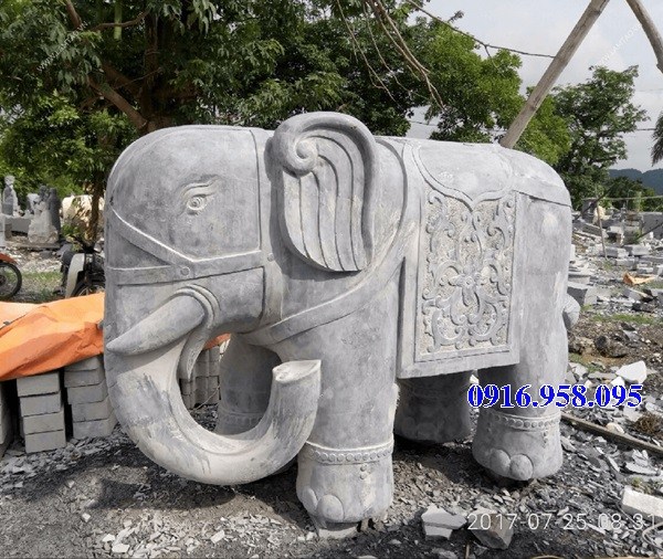Mẫu voi phong thủy nhà thờ họ từ đường đình đền chùa miếu bằng đá Ninh Bình tại Cần Thơ