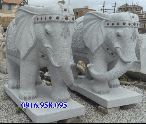 Mẫu voi phong thủy nhà thờ họ từ đường đình đền chùa miếu bằng đá Ninh Bình tại Tiền Giang