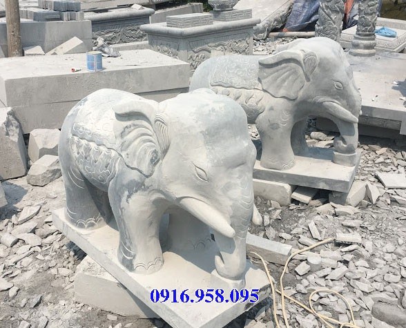 Mẫu voi phong thủy nhà thờ họ từ đường đình đền chùa miếu bằng đá chạm khắc tinh xảo tại Cần Thơ