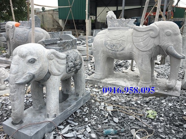 Mẫu voi phong thủy nhà thờ họ từ đường đình đền chùa miếu bằng đá chạm khắc tinh xảo tại Ninh Bình