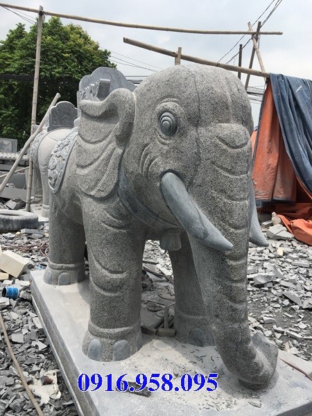 Mẫu voi phong thủy nhà thờ họ từ đường đình đền chùa miếu bằng đá kích thước chuẩn phong thủy tại Bạc Liêu