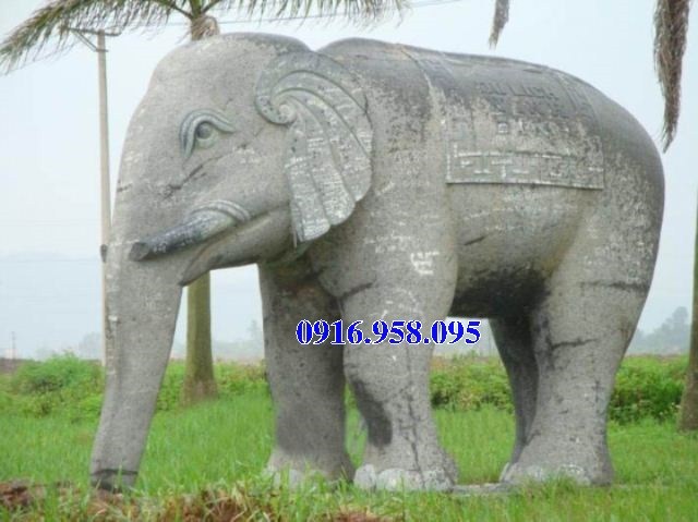 Mẫu voi phong thủy nhà thờ họ từ đường đình đền chùa miếu bằng đá kích thước chuẩn phong thủy tại Bến Tre