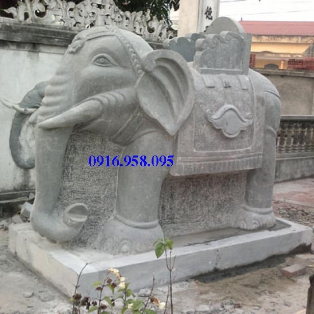 Mẫu voi phong thủy nhà thờ họ từ đường đình đền chùa miếu bằng đá kích thước chuẩn phong thủy tại Đồng Tháp
