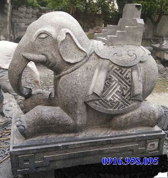 Mẫu voi phong thủy nhà thờ họ từ đường đình đền chùa miếu bằng đá thiết kế đẹp tại Kiên Giang