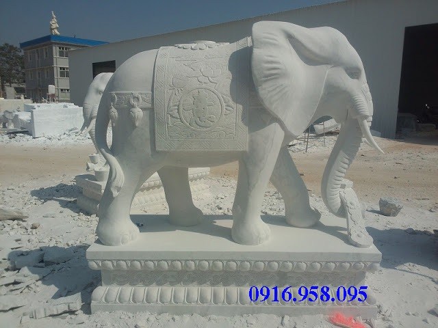 Mẫu voi phong thủy nhà thờ họ từ đường đình đền chùa miếu bằng đá trắng tại Bến TreMẫu voi phong thủy nhà thờ họ từ đường đình đền chùa miếu bằng đá trắng tại Bến Tre