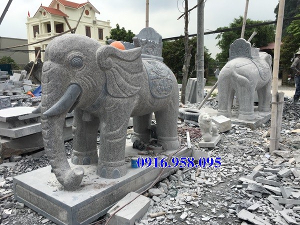 Mẫu voi phong thủy nhà thờ họ từ đường đình đền chùa miếu bằng đá tại Bến Tre