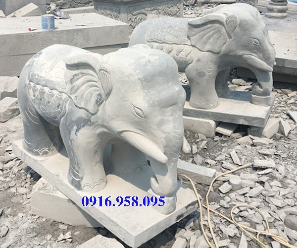 Mẫu voi phong thủy nhà thờ họ từ đường đình đền chùa miếu bằng đá tại Kiên Giang