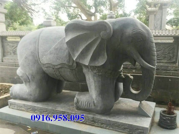 Mẫu voi phong thủy nhà thờ họ từ đường đình đền chùa miếu bằng đá tại Trà Vinh