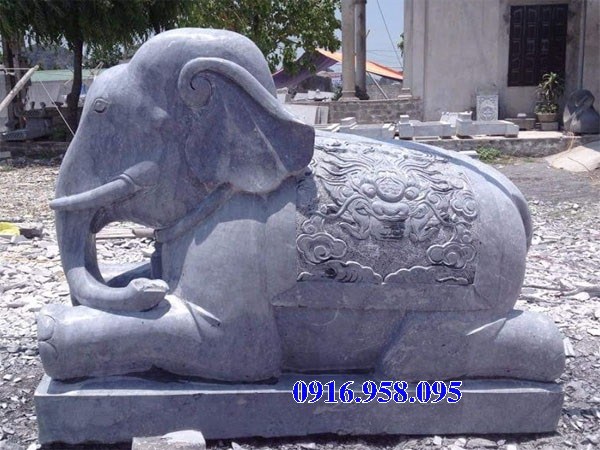 Mẫu voi phong thủy nhà thờ họ từ đường đình đền chùa miếu bằng đá xanh tại Đồng Tháp