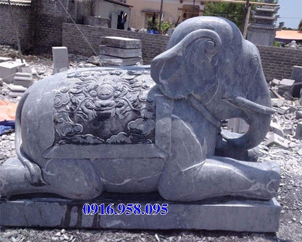 Mẫu voi phong thủy nhà thờ họ đình đền chùa miếu bằng đá Thanh Hóa tại Long An