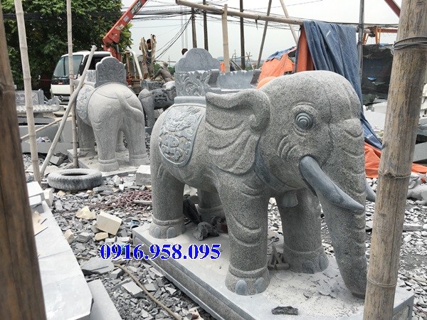 Mẫu voi phong thủy nhà thờ họ đình đền chùa miếu bằng đá tại Bạc Liêu