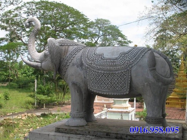 Mẫu voi phong thủy nhà thờ họ đình đền chùa miếu bằng đá tự nhiên tại An Giang