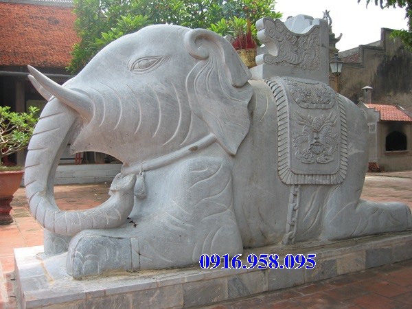 Mẫu voi phong thủy đình đền chùa miếu bằng đá tại An Giang