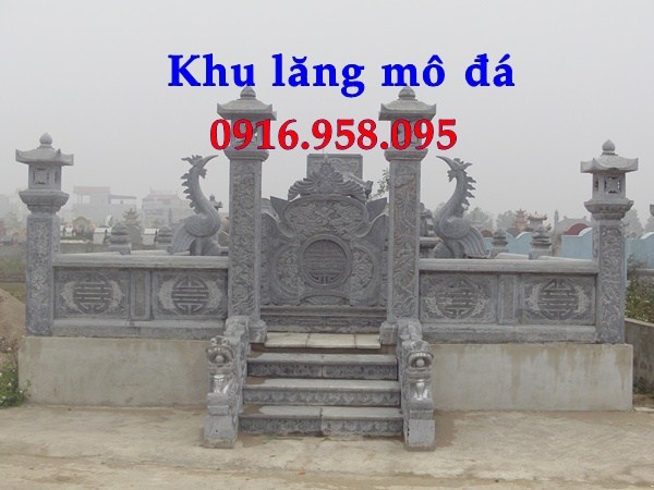 Mẫu cuốn thư bức bình phong khu lăng mộ nghĩa trang gia đình bằng đá thiết kế đẹp tại Lâm Đồng