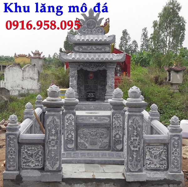 Mẫu cuốn thư bức bình phong khu lăng mộ nghĩa trang gia đình bằng đá xanh Thanh Hóa bán tại Quảng Ninh