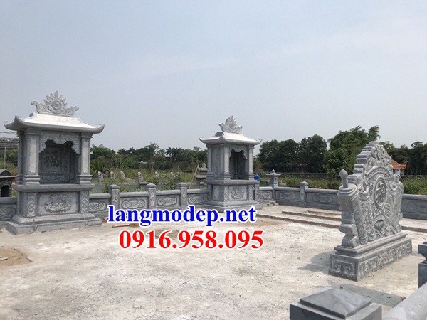 Mẫu cuốn thư bức bình phong khu lăng mộ nghĩa trang gia đình dòng tộc bằng đá xanh Thanh Hóa tại TP Hồ Chí Minh