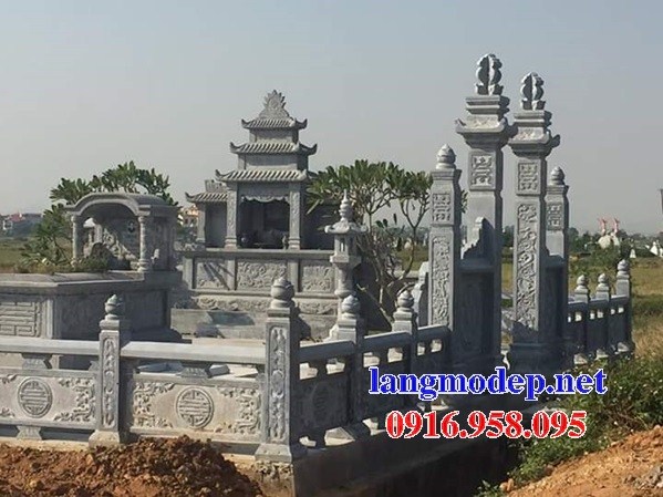 Mẫu cổng khu lăng mộ nghĩa trang gia đình dòng họ bằng đá kích thước chuẩn phong thủy tại Bình Định