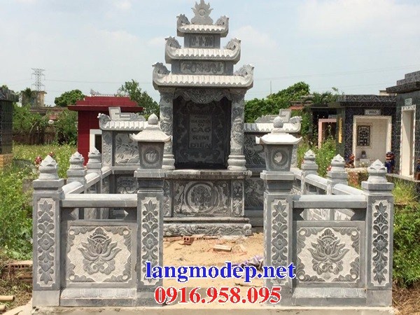 Mẫu cổng khu lăng mộ nghĩa trang gia đình dòng họ bằng đá thiết kế đơn giản tại Yên Bái