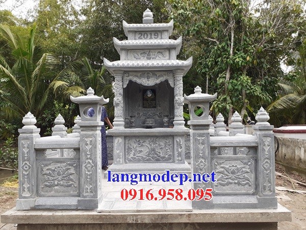 Mẫu cổng khu lăng mộ nghĩa trang gia đình dòng họ bằng đá xanh Thanh Hóa bán tại Bắc Ninh