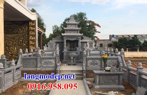 Mẫu cổng khu lăng mộ nghĩa trang gia đình dòng họ bằng đá xanh Thanh Hóa tại Quảng Ngãi