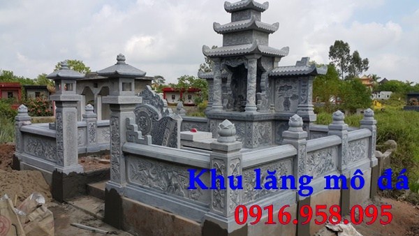 Mẫu cổng khu lăng mộ nghĩa trang gia đình dòng họ bằng đá xanh tự nhiên bán tại Hải Dương