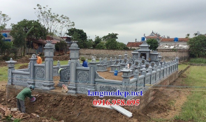 Mẫu khu lăng mộ nghĩa trang gia đình dòng họ bằng đá bán tại Lạng Sơn