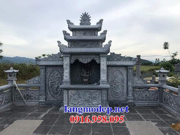 Mẫu khu lăng mộ nghĩa trang gia đình dòng họ bằng đá chạm khắc hoa văn bán tại Bắc Ninh