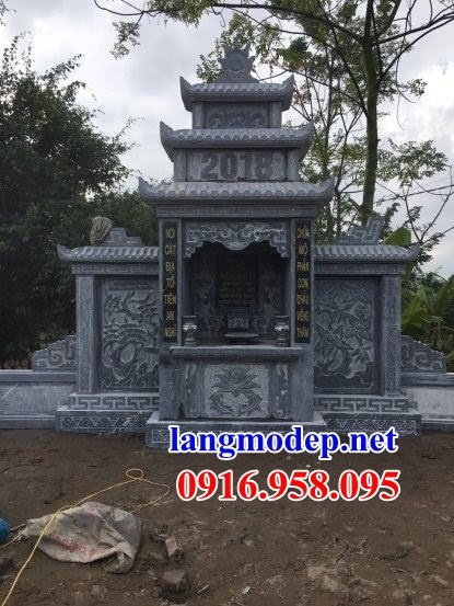 Mẫu khu lăng mộ nghĩa trang gia đình dòng họ bằng đá chạm khắc hoa văn đẹp bán tại Hưng Yên