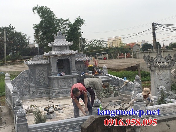 Mẫu khu lăng mộ nghĩa trang gia đình dòng họ bằng đá thi công lắp đặt bán tại Tuyên Quang