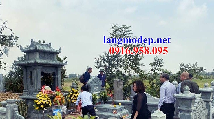 Mẫu khu lăng mộ nghĩa trang gia đình dòng họ bằng đá thi công lắp đặt tại Bình Định