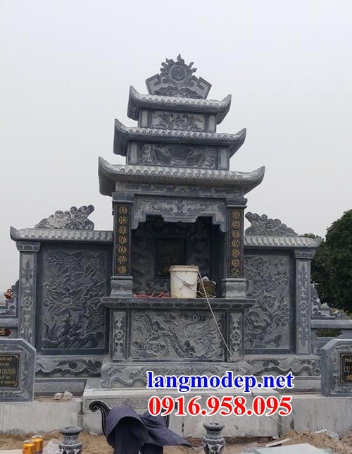 Mẫu khu lăng mộ nghĩa trang gia đình dòng họ bằng đá thiết kế cơ bản tại Bình Định