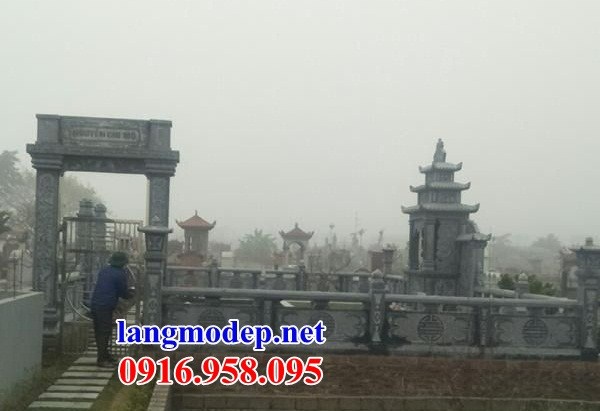 Mẫu khu lăng mộ nghĩa trang gia đình dòng họ bằng đá thiết kế cơ bản tại Quảng Ngãi