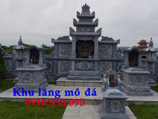 Mẫu khu lăng mộ nghĩa trang gia đình dòng họ bằng đá thiết kế hiện đại bán tại Hải Dương