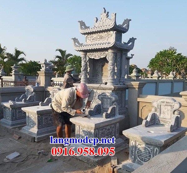 Mẫu khu lăng mộ nghĩa trang gia đình dòng họ bằng đá tự nhiên nguyên khối bán tại Bắc Giang