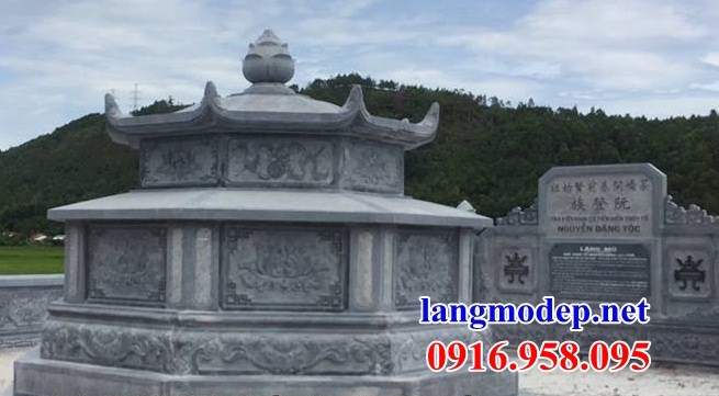 Mẫu khu lăng mộ nghĩa trang gia đình dòng họ bằng đá tự nhiên nguyên khối tại Quảng Ngãi