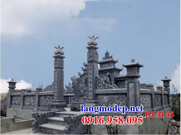 Mẫu khu lăng mộ nghĩa trang gia đình dòng họ bằng đá xanh Thanh Hóa tại Bình Định