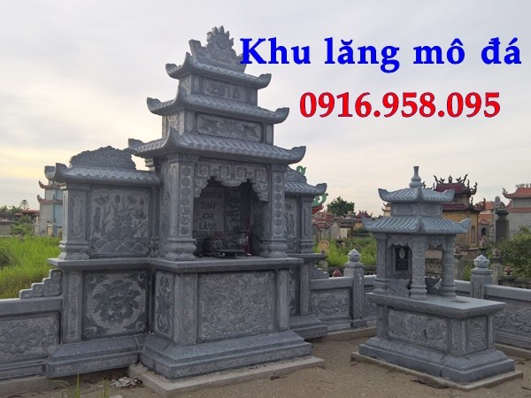 Mẫu khu lăng mộ nghĩa trang gia đình dòng tộc bằng đá thiết kế cơ bản bán tại Hà Nam